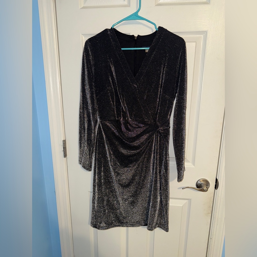 Tommy Hilfiger Black Sparkle Long Sleeve Dress